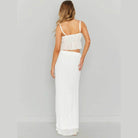 Square Neck Sleeveless Top and Ruched Skirt Set - VacationGrabs
