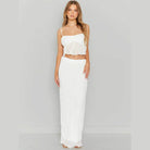 Square Neck Sleeveless Top and Ruched Skirt Set - VacationGrabs