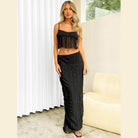 Square Neck Sleeveless Top and Ruched Skirt Set - VacationGrabs