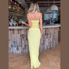 Square Neck Sleeveless Top and Ruched Skirt Set - VacationGrabs