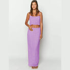 Square Neck Sleeveless Top and Ruched Skirt Set - VacationGrabs