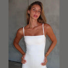 Square Neck Spaghetti Strap Romper - VacationGrabs