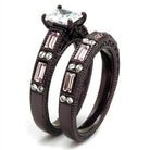 Square stone dark brown ring for women featuring a large center stone and accent gemstones