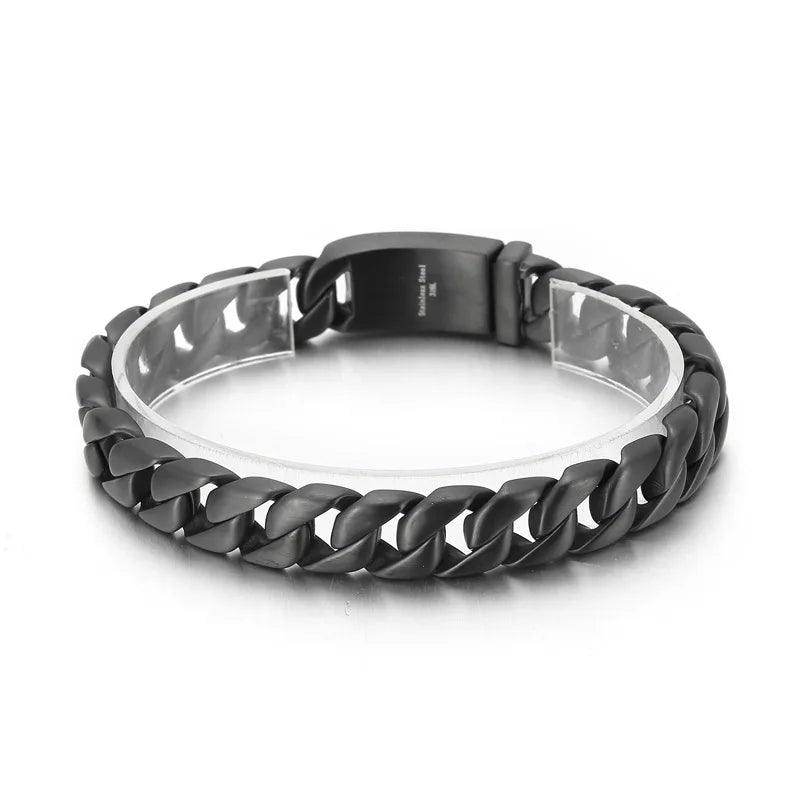VacationGrabs stainless steel Cuban chain bracelet with sleek design for men's fashion