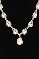 VacationGrabs statement holiday necklace and earring set with large teardrop crystals and sparkling stones