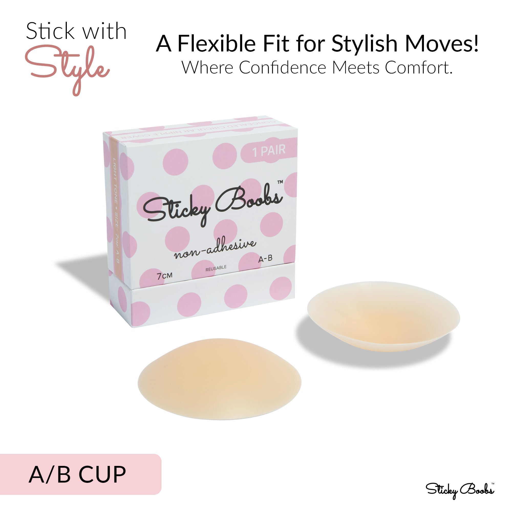 Sticky Boobs perfect fit non adhesive bra pads for A/B cup with flexible and comfortable design