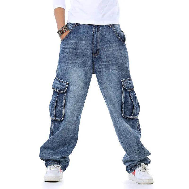 Men's Pants - Jeans Straight Cargo Pocket Baggy Jeans