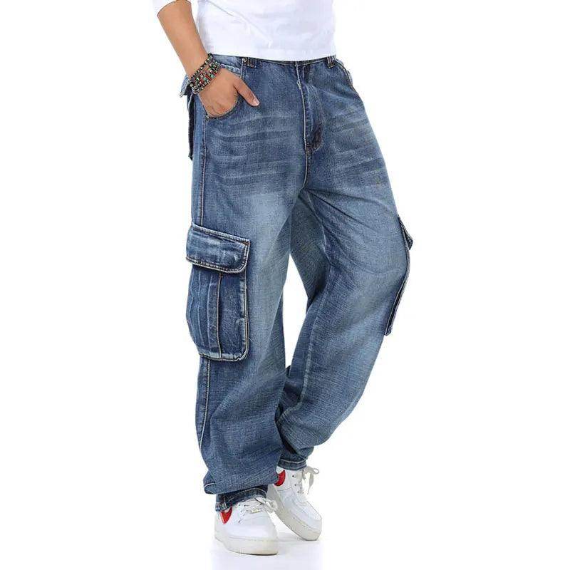 Men's Pants - Jeans Straight Cargo Pocket Baggy Jeans