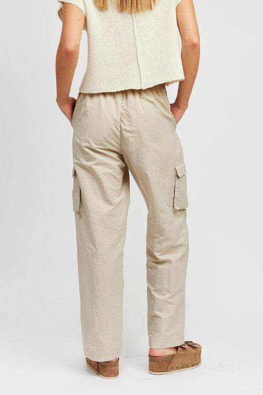 Straight Leg Pants Elastic Waist Band - VacationGrabs