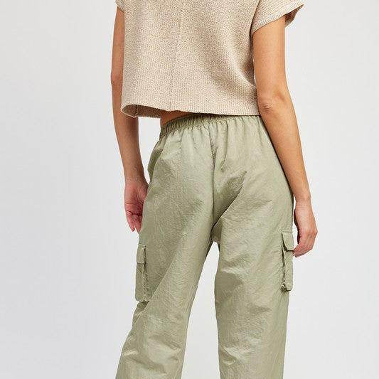 Straight Leg Pants Elastic Waist Band - VacationGrabs