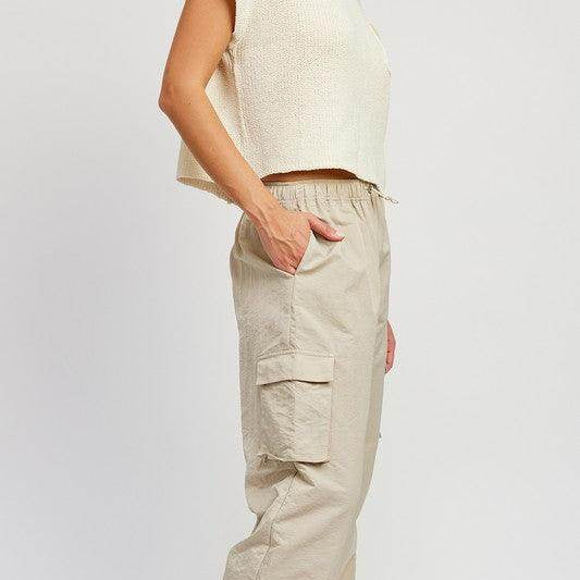 Straight Leg Pants Elastic Waist Band - VacationGrabs