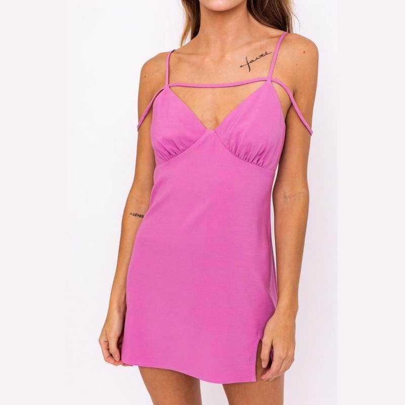 Strap Detail Mini Dress - VacationGrabs
