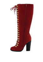 Street-Slay Antique Heeled Calf Boot - VacationGrabs