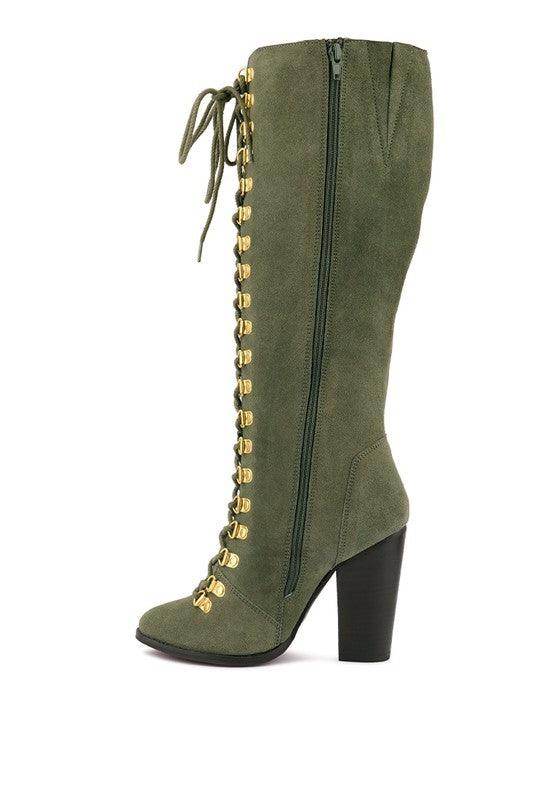 Street-Slay Antique Heeled Calf Boot - VacationGrabs