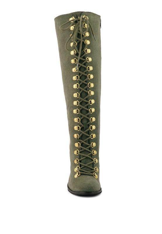 Street-Slay Antique Heeled Calf Boot - VacationGrabs
