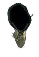 Street-Slay Antique Heeled Calf Boot - VacationGrabs