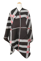 Stripe Asymmetrical Poncho - VacationGrabs