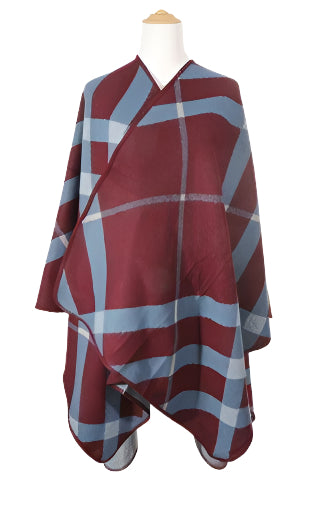 Stripe Asymmetrical Poncho - VacationGrabs