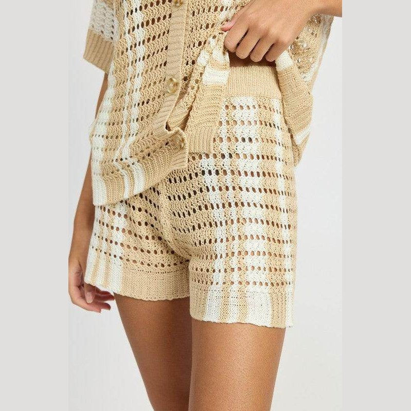 Striped Crochet Shorts - VacationGrabs
