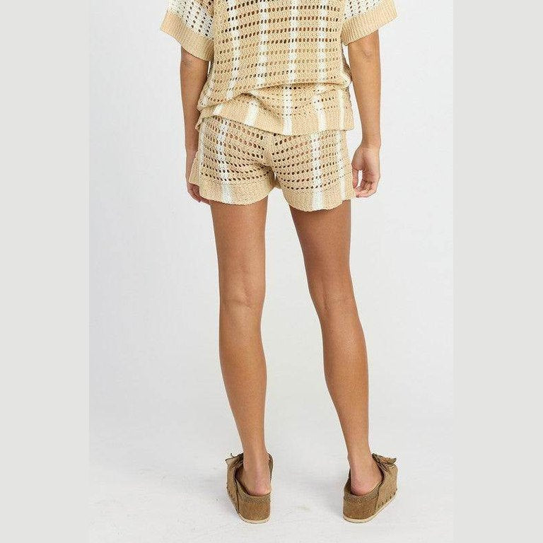 Striped Crochet Shorts - VacationGrabs