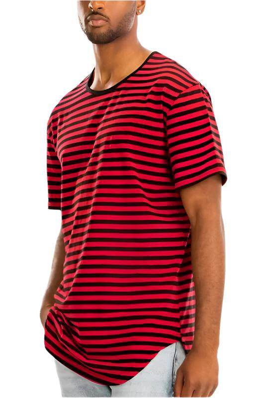 Striped Elongated Tshirt - VacationGrabs
