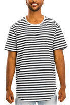 Striped Elongated Tshirt - VacationGrabs
