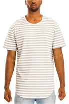 Striped Elongated Tshirt - VacationGrabs