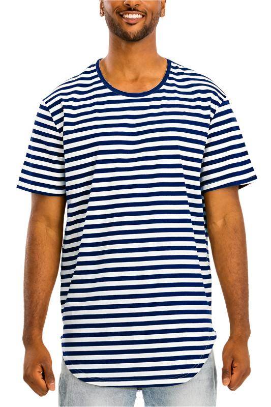Striped Elongated Tshirt - VacationGrabs