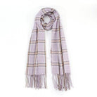 Striped Plaid Fringed Scarf - VacationGrabs