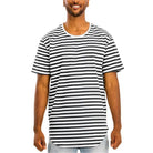 WEIV Striped Vacation Shirts for Men in Black and White with a Relaxed Fit