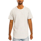 WEIV striped vacation shirts for men in light gray with short sleeves and a relaxed fit