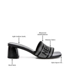 Rag Company women's studio 55 New York sandals with rhinestone embellishments and block heels