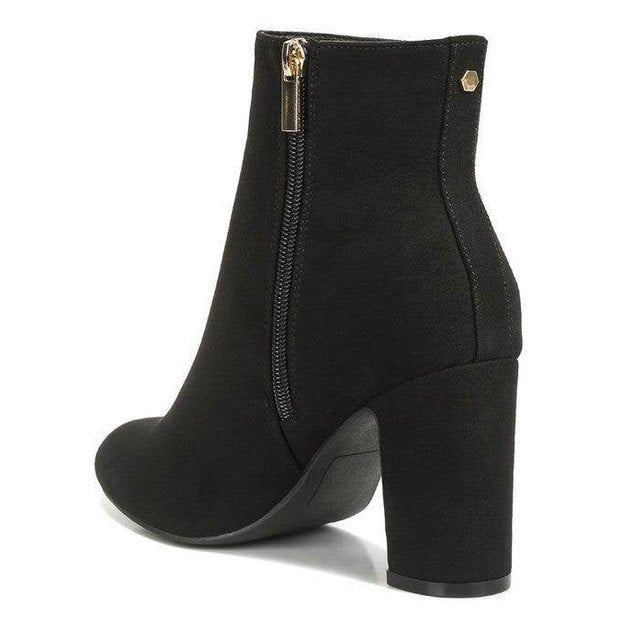 Rag Company stylish ankle boots for women in black with a chic high heel and side zipper detail