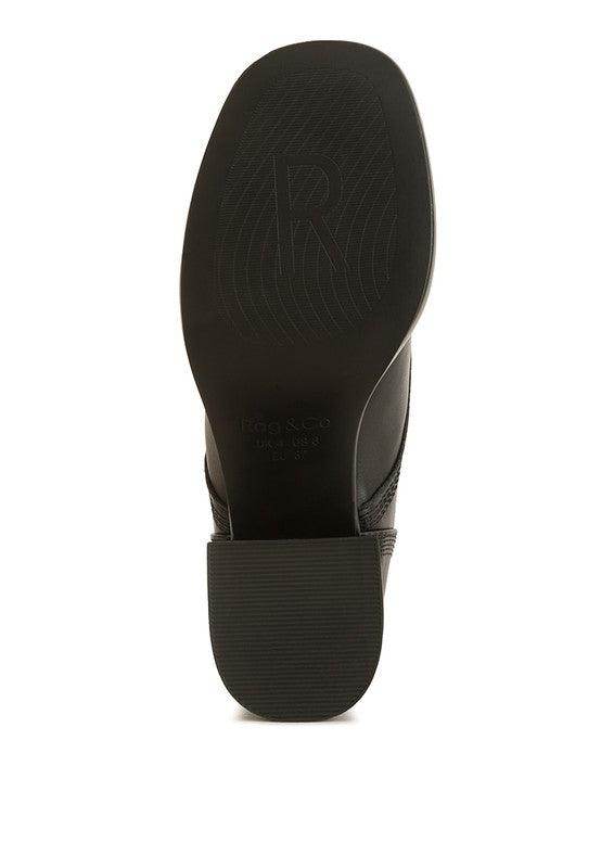 Sole of Rag Company stylish block heel shoes designed for comfort and stability