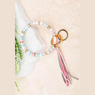Aili's Corner stylish bracelet key holder with colorful beads and tassel for easy carrying