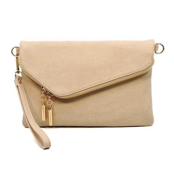 Beige envelope clutch purse from Fashion World, the stylish handbag for vacation, perfect for travel and outings.