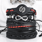 Stylish infinity symbol bracelet made of braided leather and metal accents for men
