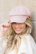 Aili's Corner stylish newsboy hat in light pink, perfect for adding charm to any outfit
