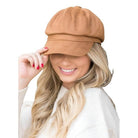 Aili's Corner stylish newsboy hat in tan with a classic design for trendy women's fashion