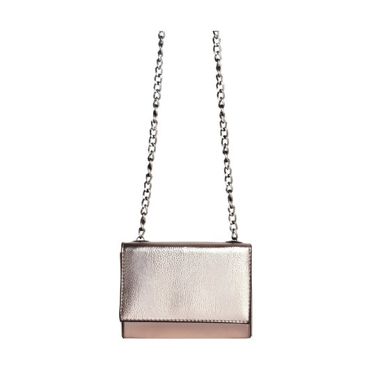 Stylish silver purse for women with chain strap and metallic finish by Bella Chic