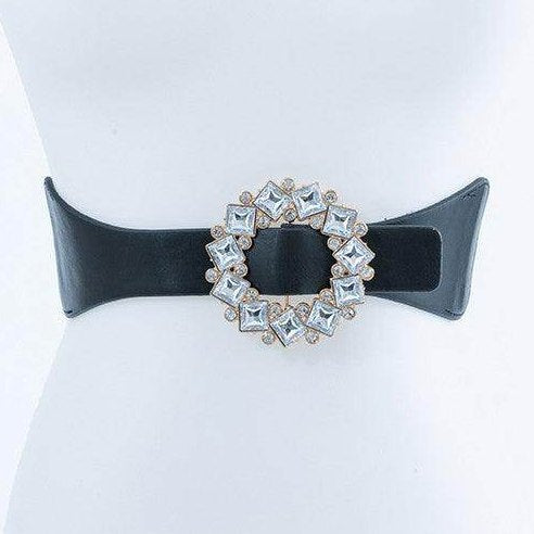 Bella Chic stylish stone buckle belt with a decorative embellished buckle for a chic look