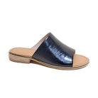 Let's See Style stylish travel slides in navy blue with a smooth finish for summer outings