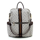 Fashion World stylish vacation backpack with geometric pattern and multiple pockets for travel convenience
