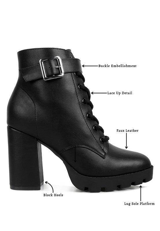 Rag Company stylish vacation boots featuring lace up detail and buckle embellishment