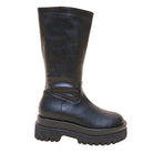 Let's See Style Women's Stylish Vacation Boots with Chunky Sole and Sleek Black Design