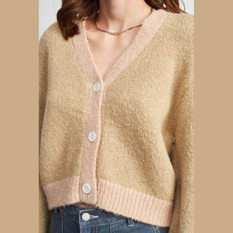 Emory Park stylish vacation cardigan in beige with soft texture and button details for comfortable layering