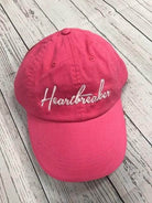 Ocean and 7th stylish vacation hat in pink with 'Heartbreaker' embroidered design