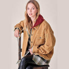La Miel stylish vacation jacket in corduroy with a cozy hood for a trendy layered look