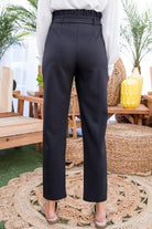 VacationGrabs stylish vacation pants in black with a high waist and relaxed fit for women