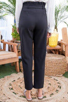 VacationGrabs women's stylish vacation pants in black with a high waist and tailored fit